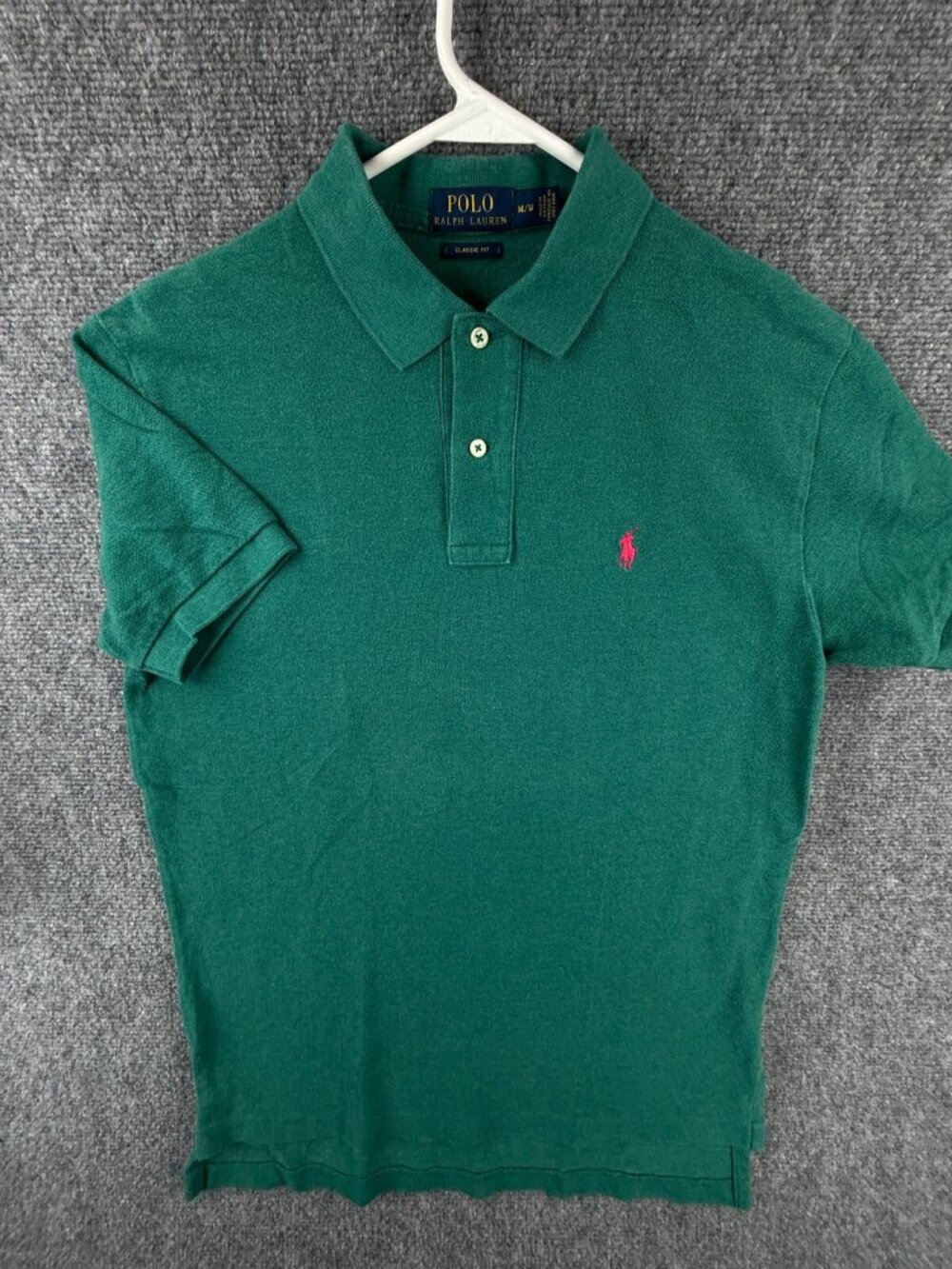 Polo Ralph Lauren Medium Short Sleeve Green Polo Classic Fit Medium Pink Pony